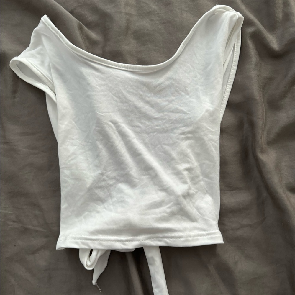 White Shein open back tank top size small